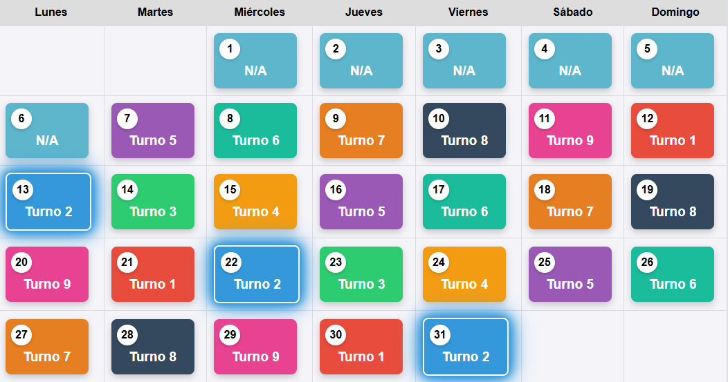 Calendario de Racionamiento de Agua – Enero 2025